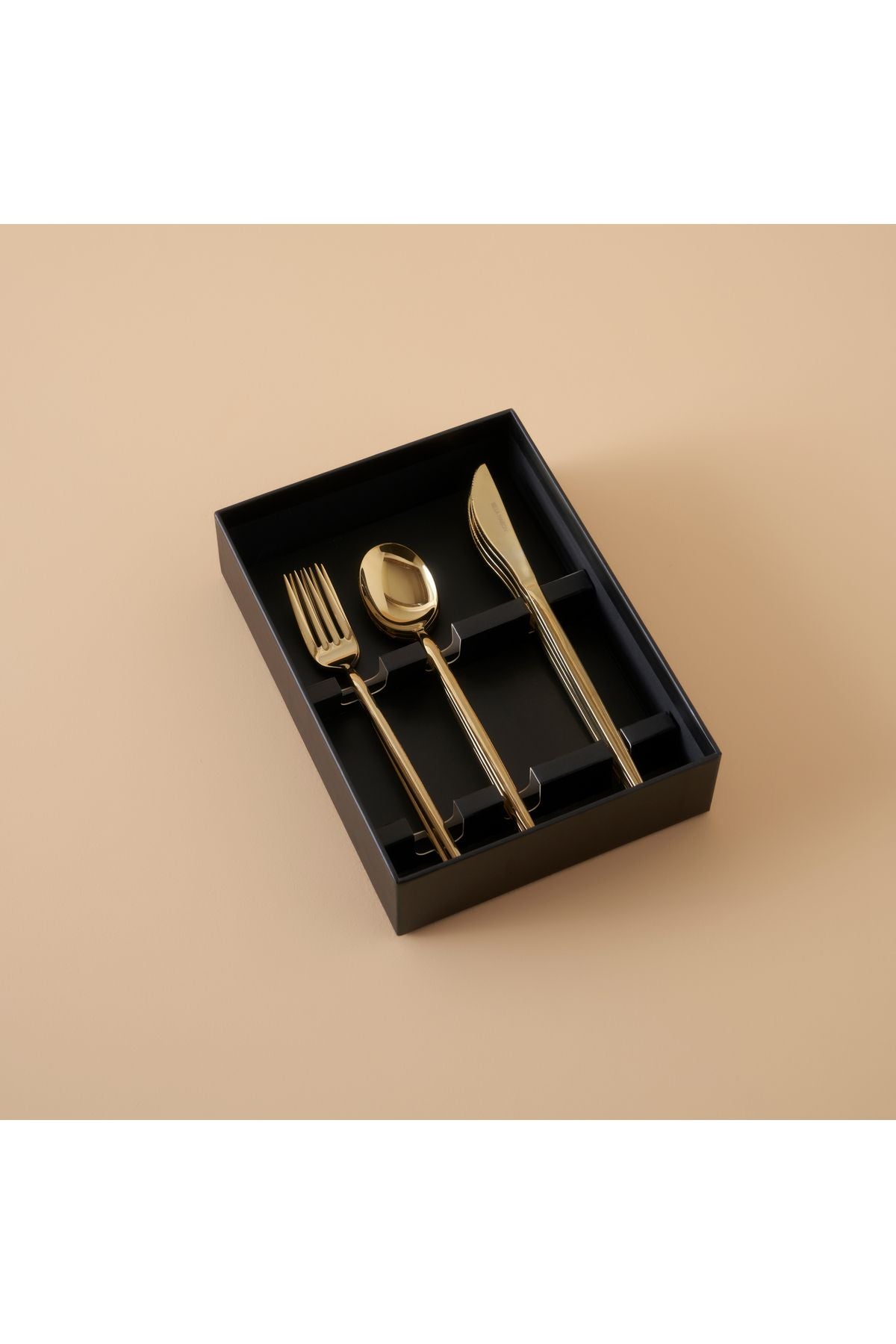 Siena 18 Pieces 6 Seater Dessert Fork Spoons Knife Set Gold