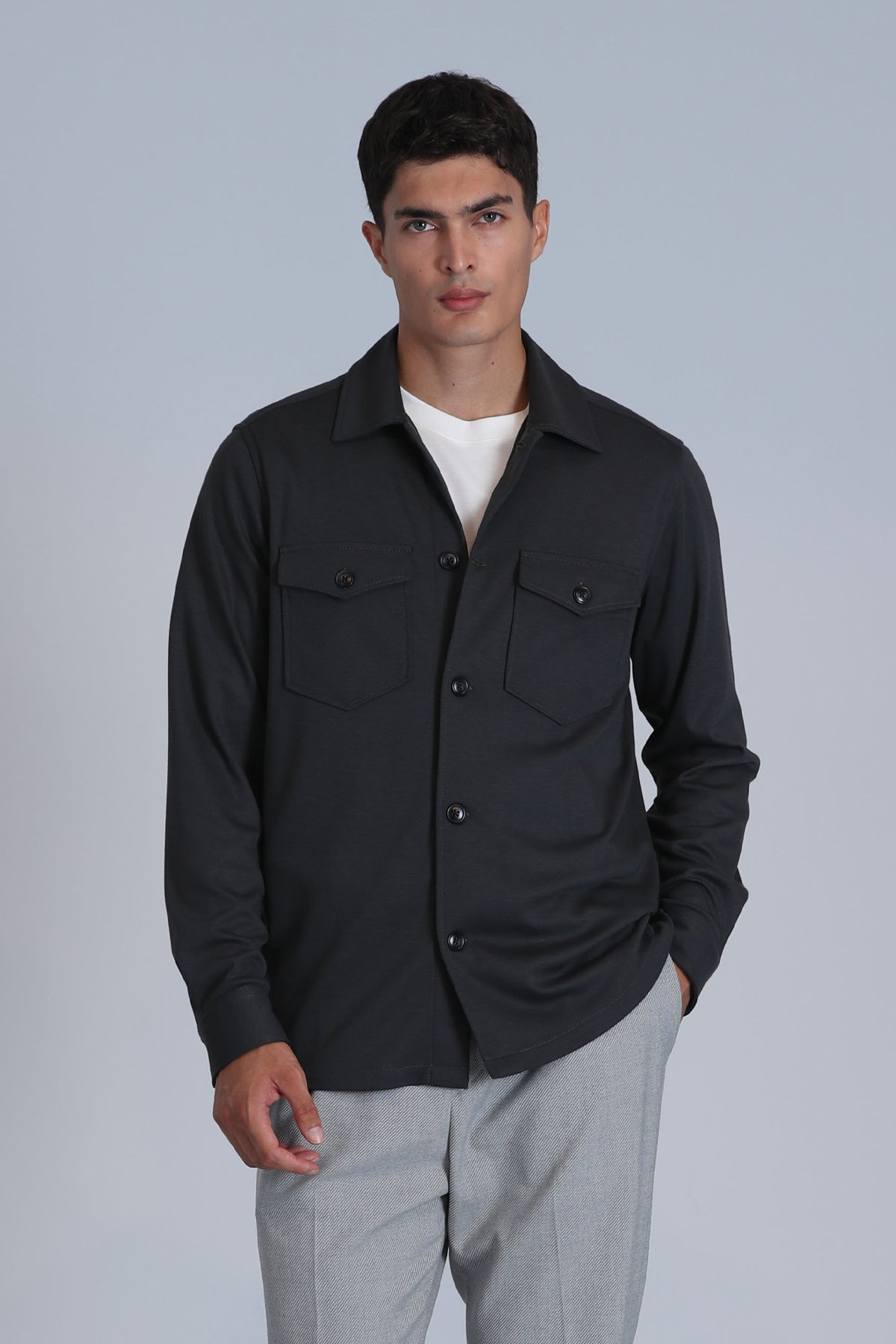 Cameron Erkek Basic Gömlek Slim Fit Haki