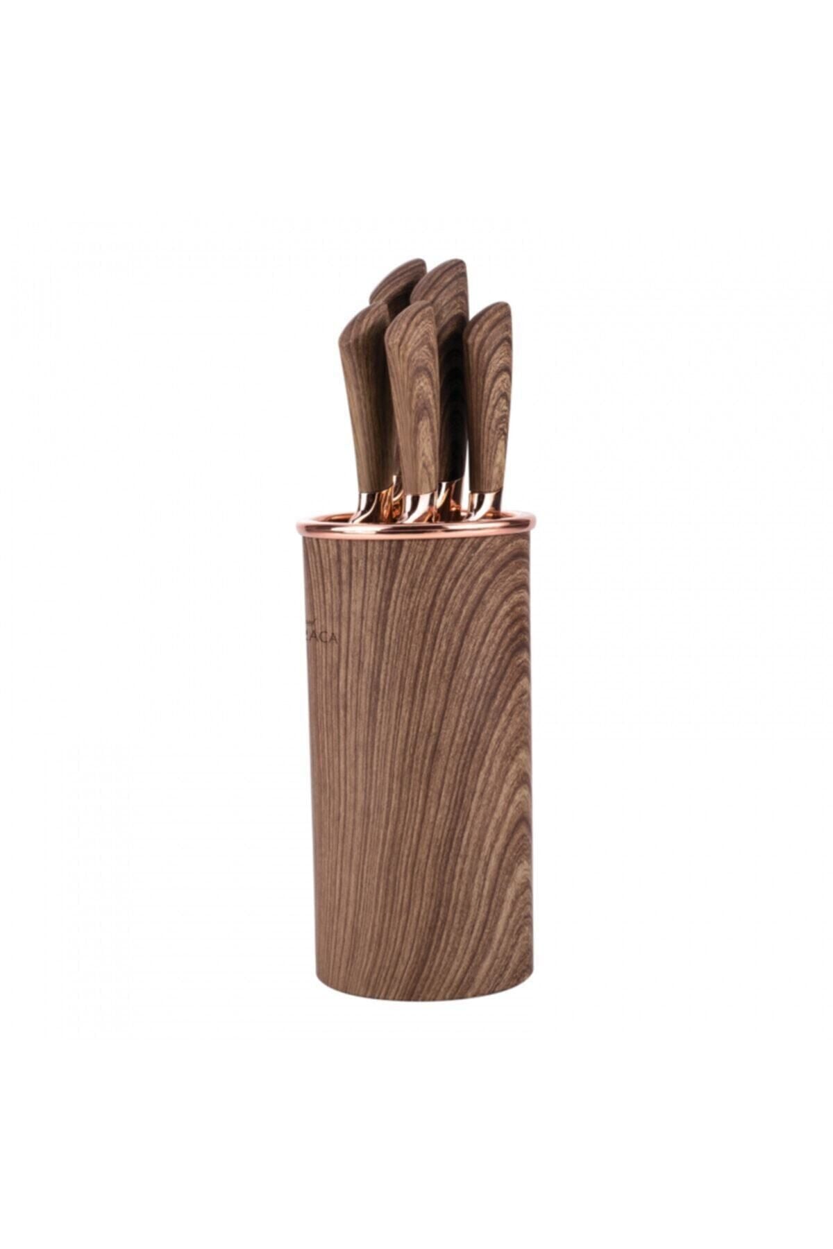 Wave Brown 6 Piece Knife Set