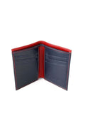 Navy/Burgundy Leather Men's Wallet Plcuz8399