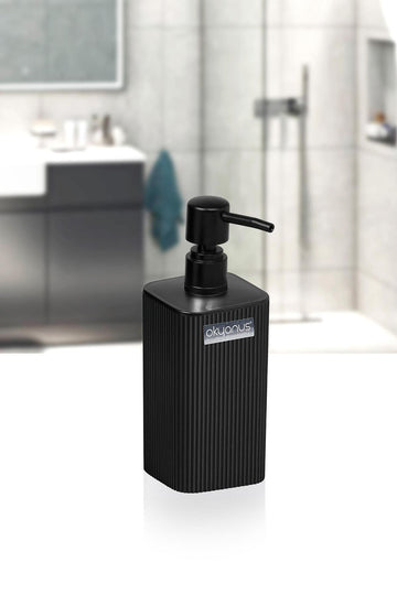 Mina Black Square Stripe Liquid Soap Dispenser