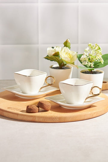 Endless Love 2 Seater Coffee Cup Set White Gold 100 ml