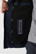 Avva - Men's Navy Goose Feather Water Repellent Windproof Thermometer Hooded Inflatable Coat