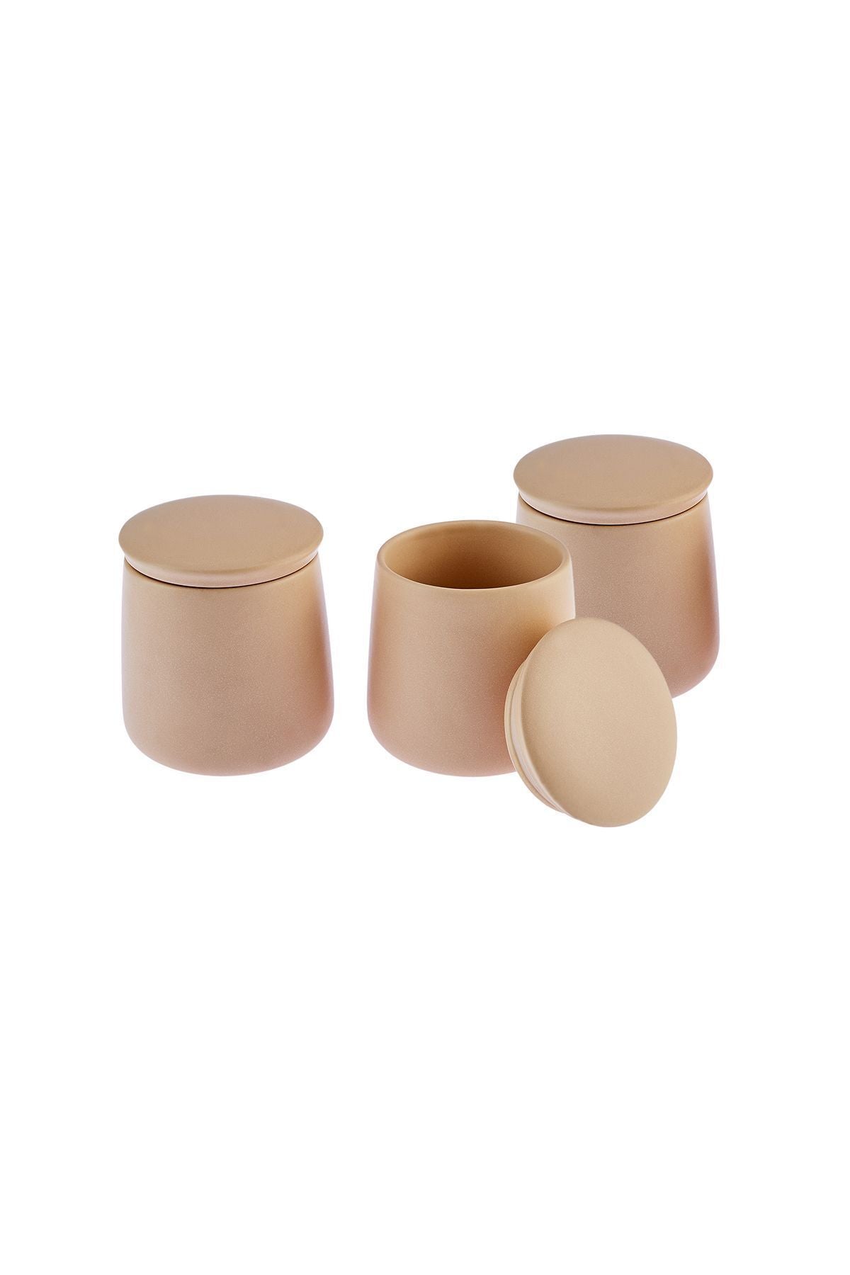 Lola 3-Pack Spice Set with Vacuum Lid Beige 400 ml