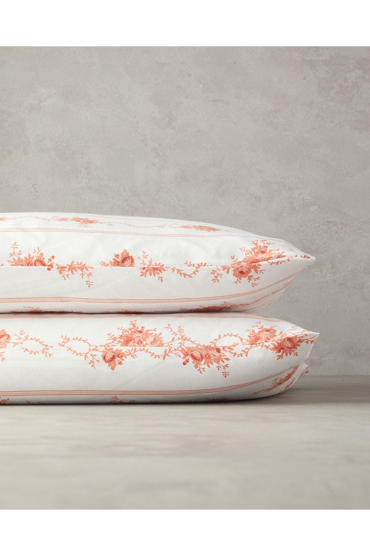 Flower Line 2 Piece Pillowcase Orange