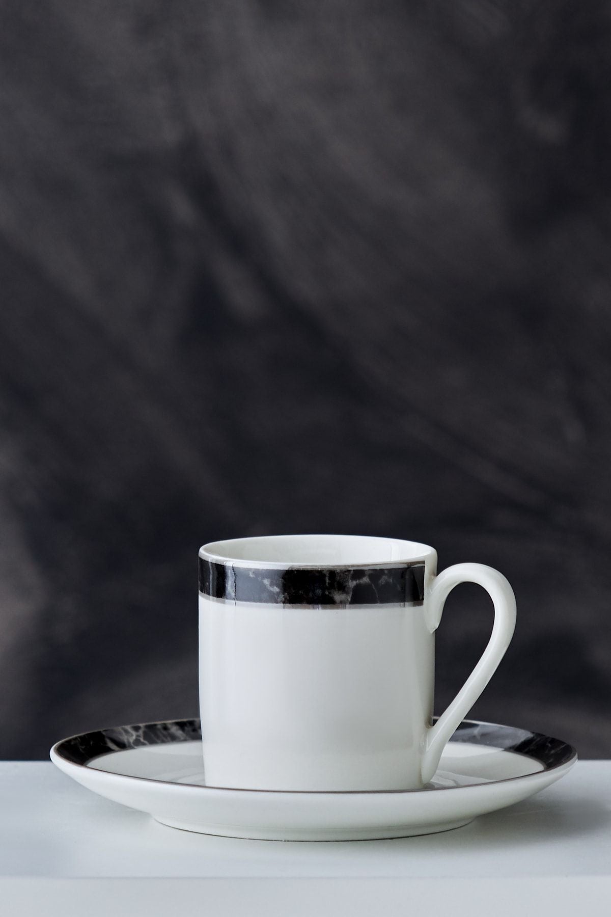 Checkered Single Size Porcelain Coffee Cup Set 90 ml