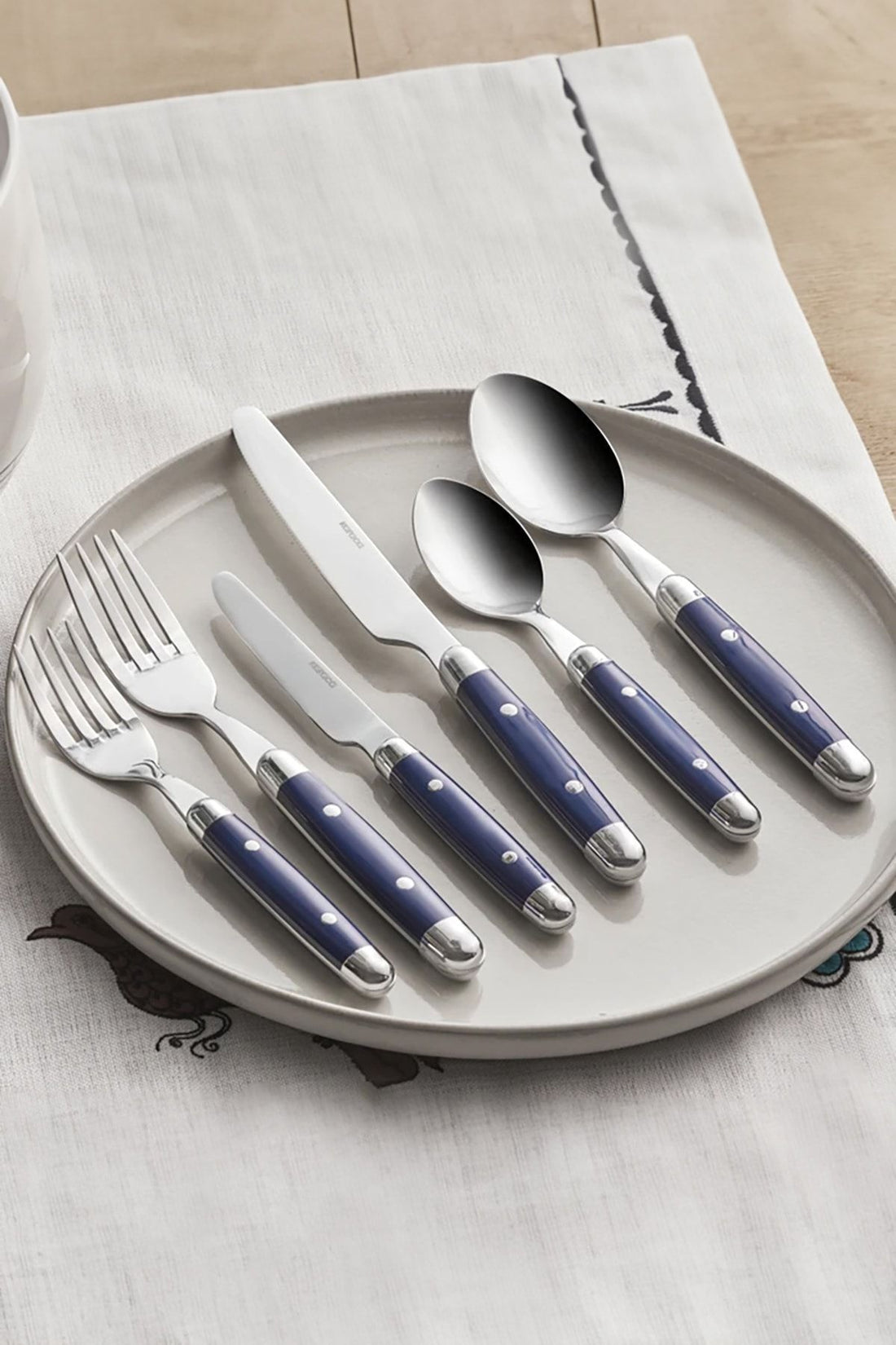 Alina 36 Pieces 6 Seater Fork Spoons Knife Set Blue