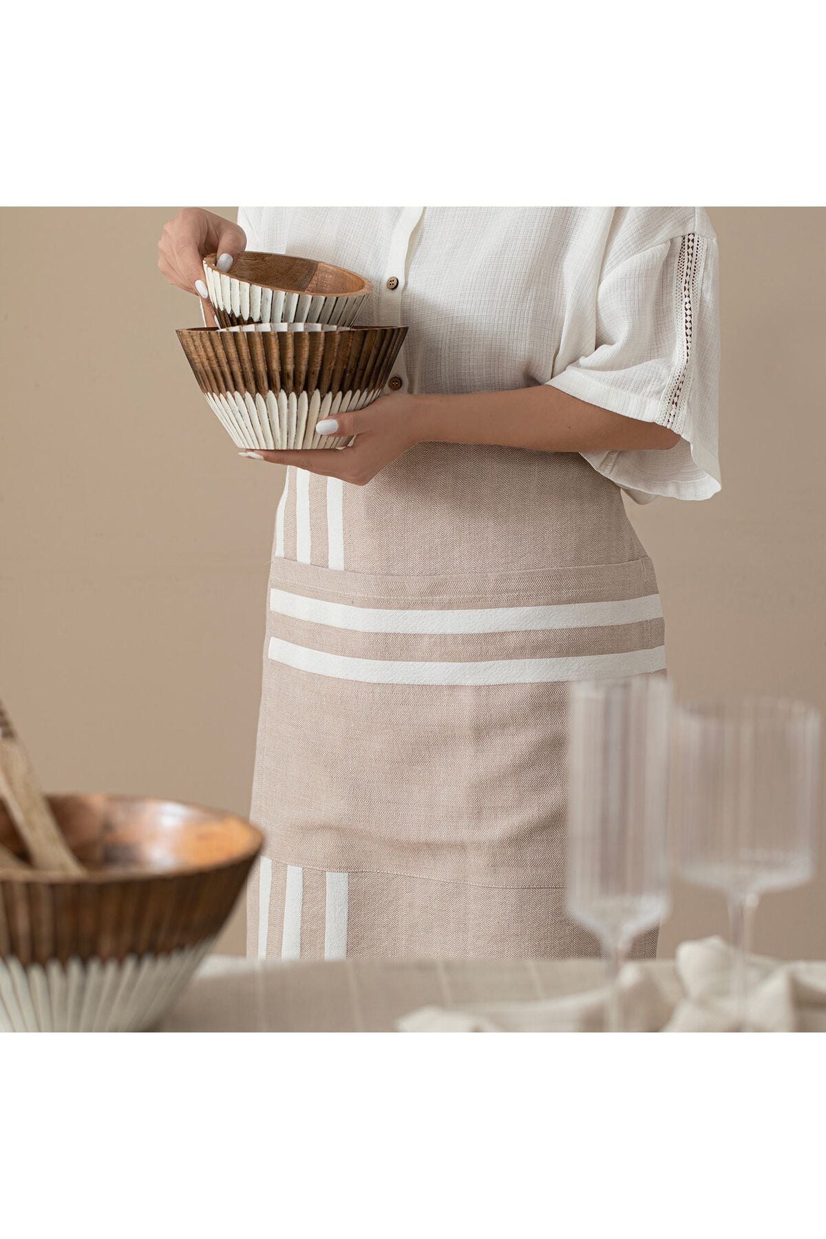 Vendra Kitchen Apron Beige