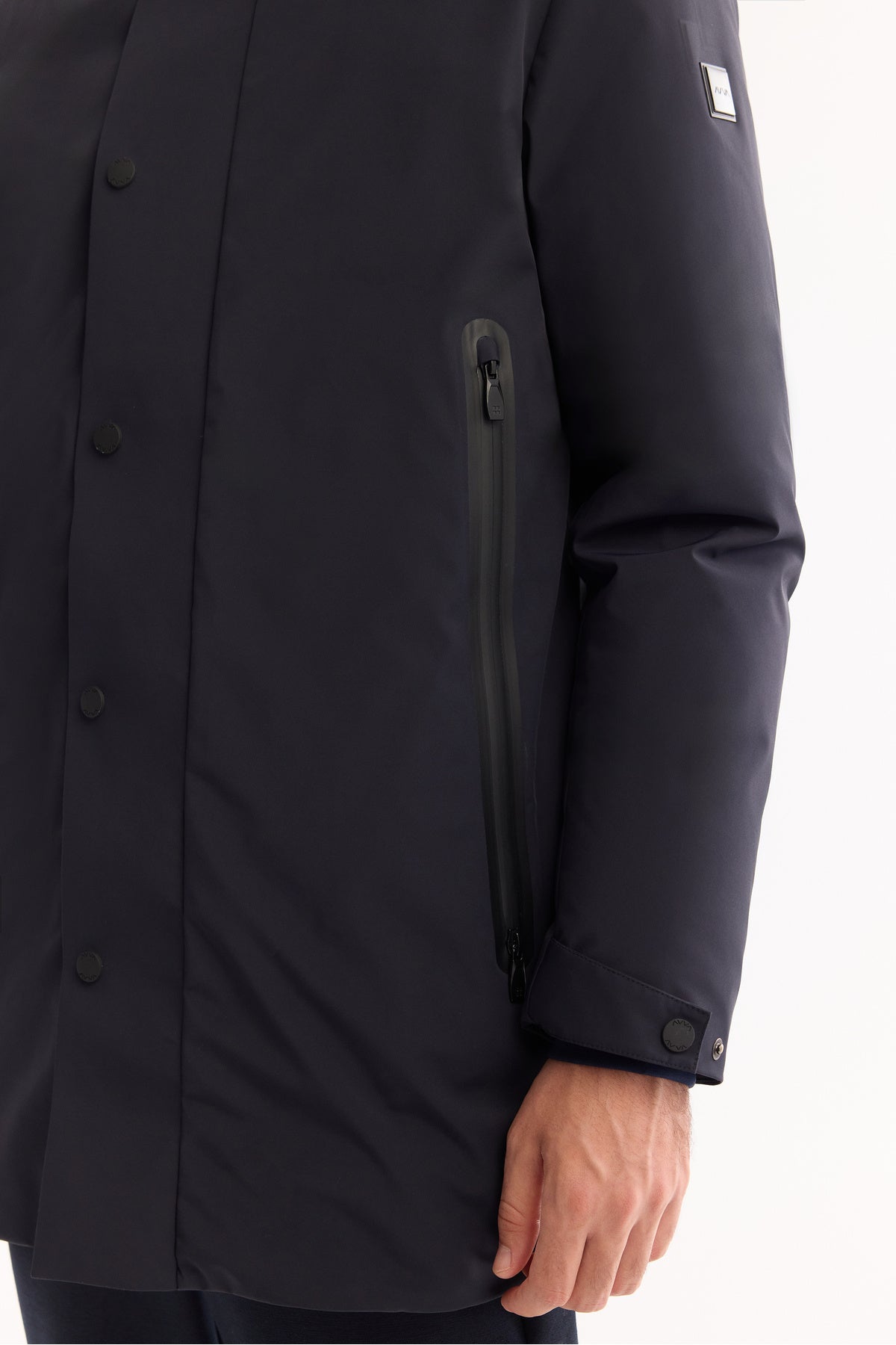 Erkek Lacivert Kapüşonlu Su İtici Rüzgar Geçirme -7°C Dayanıklı Regular Fit Mont A52Y6126