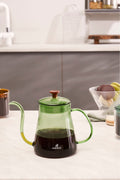 Martina Borosilicate Glass Coffe Kettle/Coffee Pot Green 600 ml