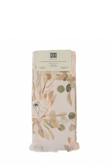 Garden Beige 100% Cotton Kitchen Towel 2pcs 60x40 Cm