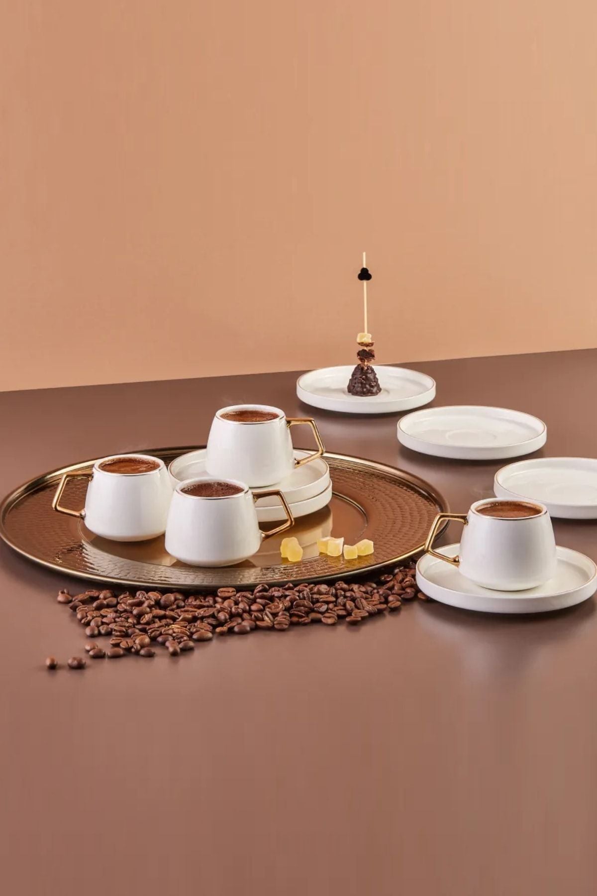 Saturn 6 Person Coffee Cup Set 100 ml Gold