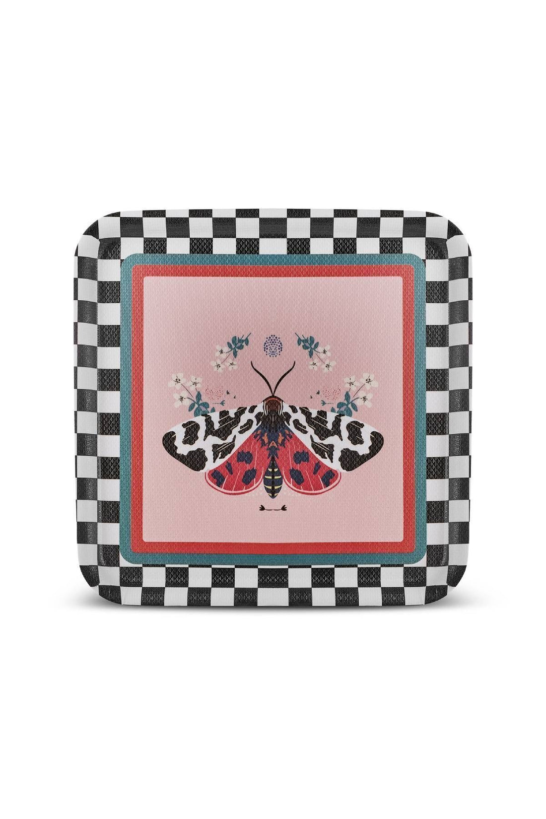 Butterfly Melamine Non-Slip Square Tray 33 cm