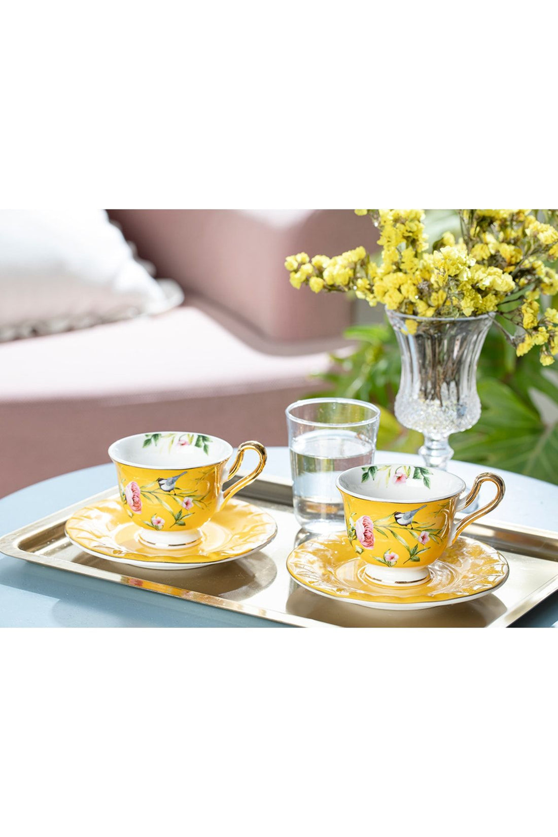 Vanilla New Bone China Coffee Cup Set of 2 90 ml Yellow