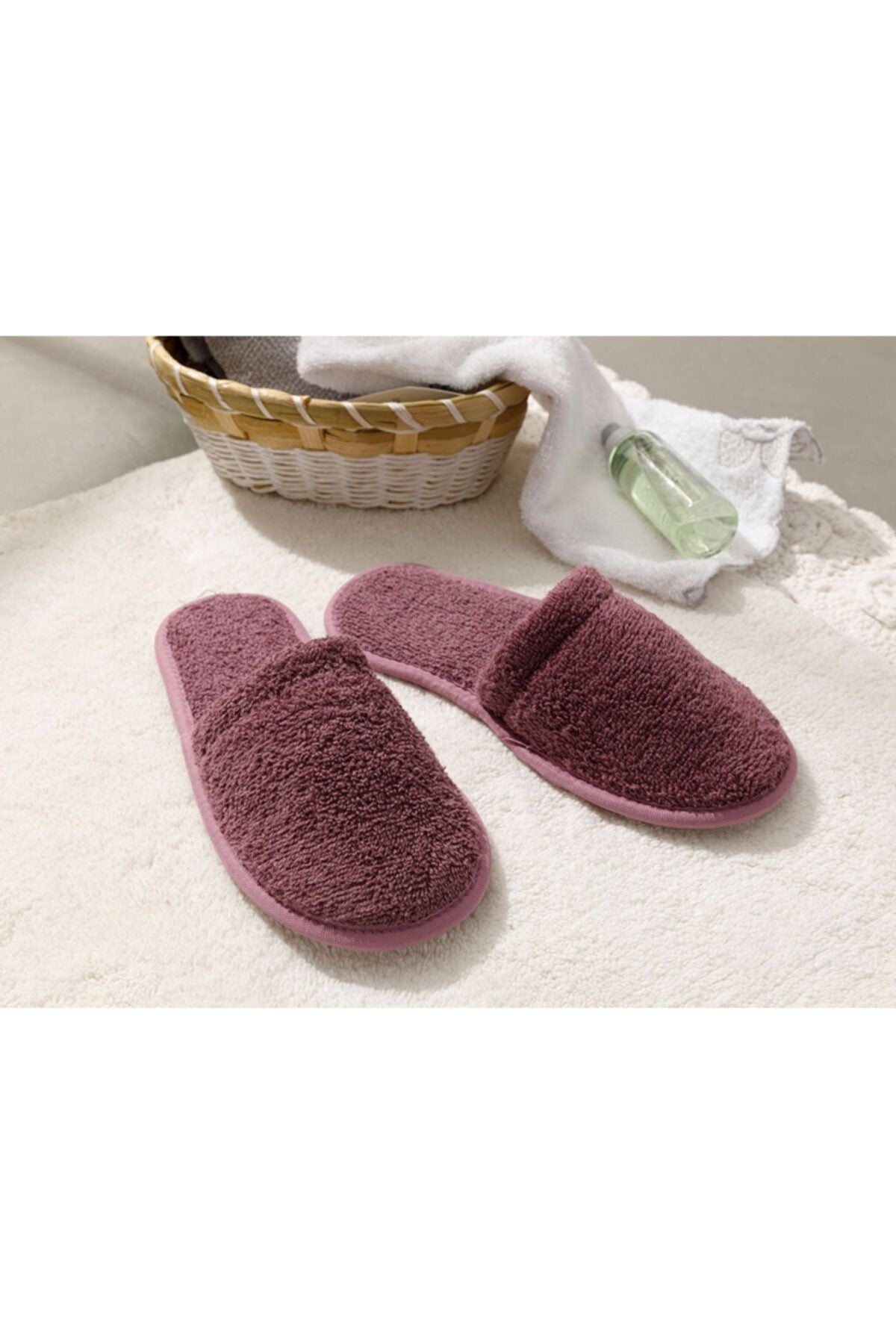 Simple Cotton Women's Bath Slipper 36-40 Dusty Rose