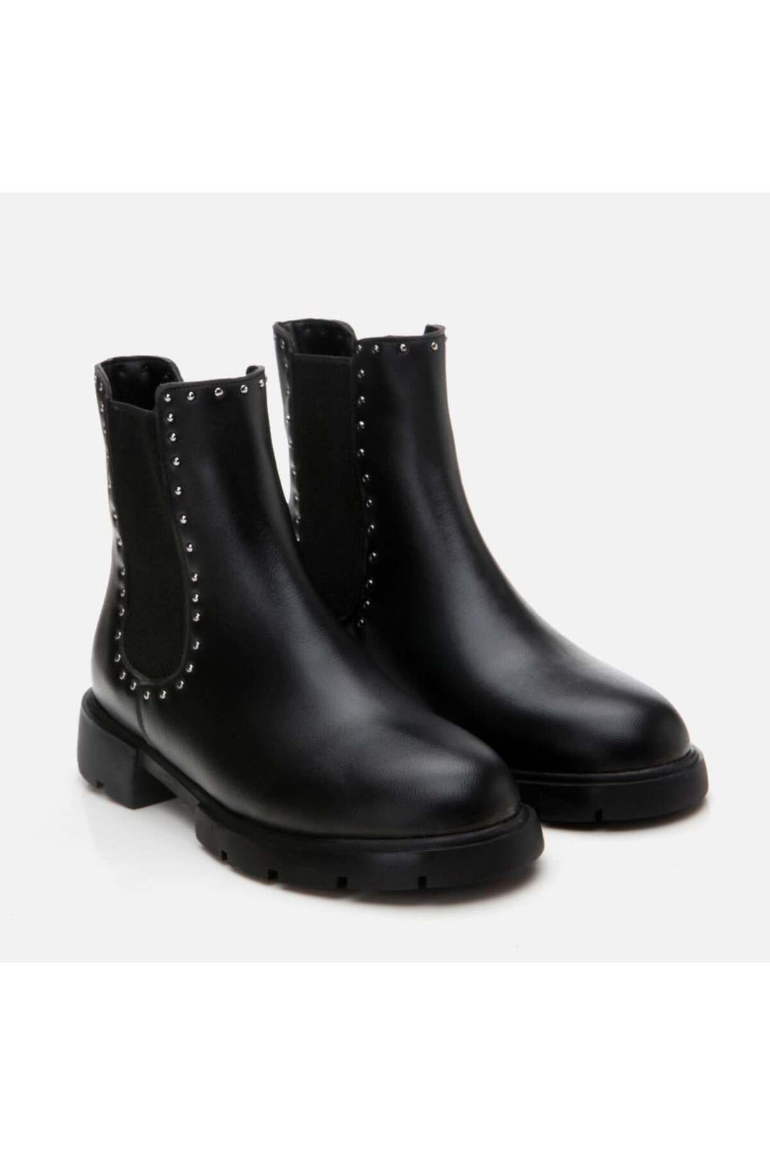 Black Women's Punched Flat Boots