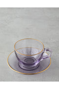 Blaze Glass 4 Pieces 2 Seater Cup Set 240 ml Purple
