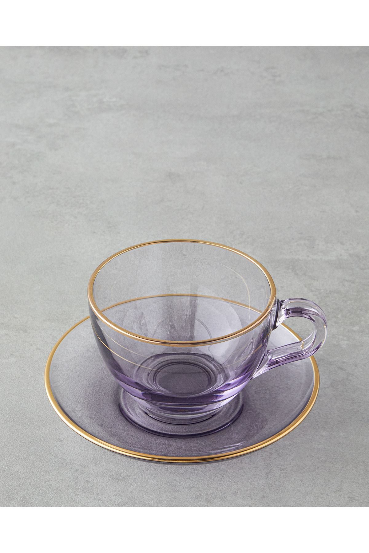 Blaze Glass 4 Pieces 2 Seater Cup Set 240 ml Purple