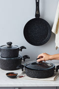 Laurel Biogranite 7 Piece Cookware Set Black