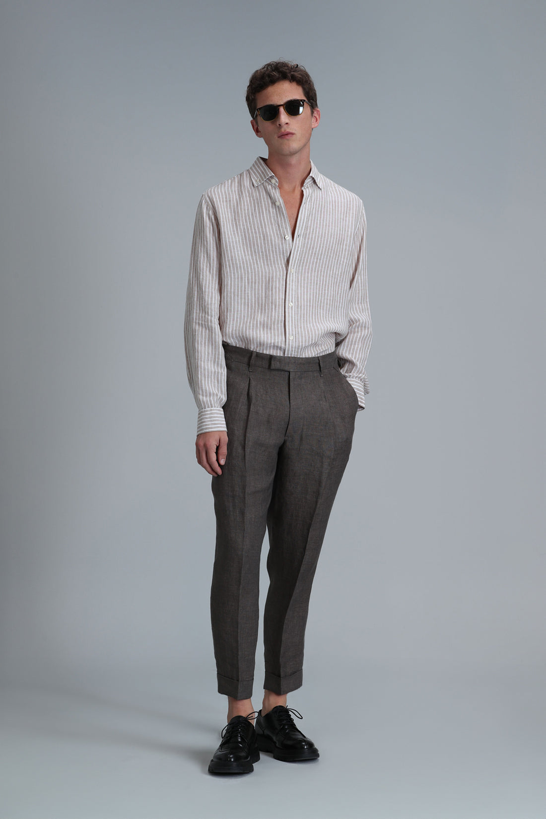 Tamar Erkek Basic Gömlek Regular Fit Bej