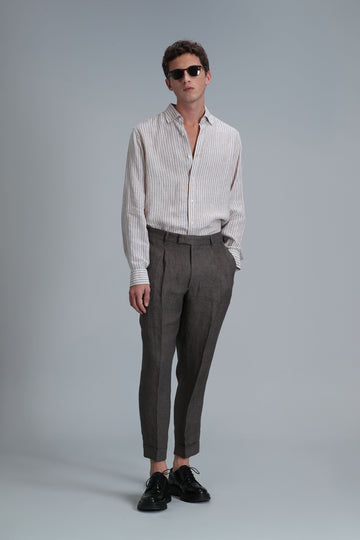 Tamar Erkek Basic Gömlek Regular Fit Bej