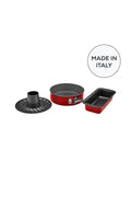 Multichef Adroit Carbon Steel 3 Piece Cake Mold Set Red