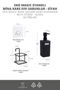 Mina Square Liquid Soap Dispenser with Black Eco Magic Stand