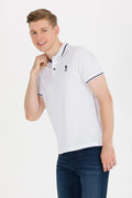 Men's White Polo Neck Basic T-shirt Slim Fit