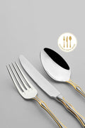 Adriana Gold Satin 12 Seater 84 Piece Box Fork Spoons Knife Set