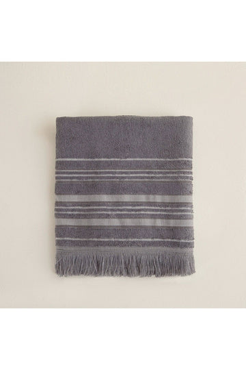 Deep Face Towel 50x90 cm Light Gray/Dark Gray/Light Gray