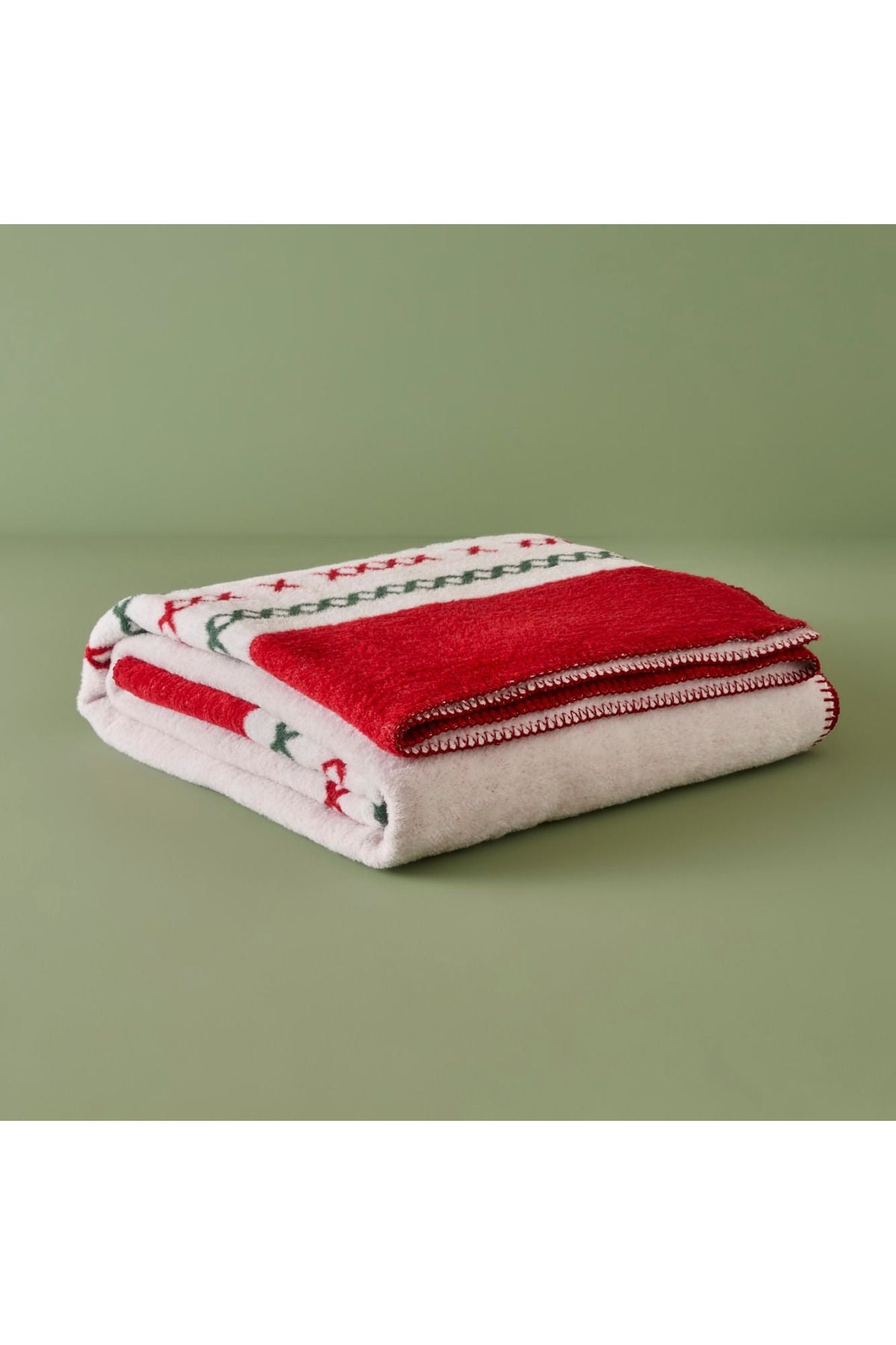 Let It Snow Cotton TV Blanket Red-Green (130x170 cm)