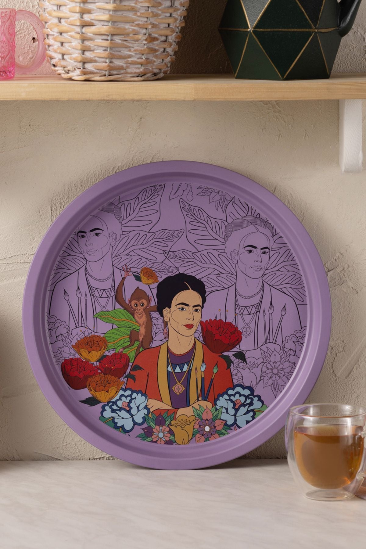 Frida Metal Round Tray 35 Cm