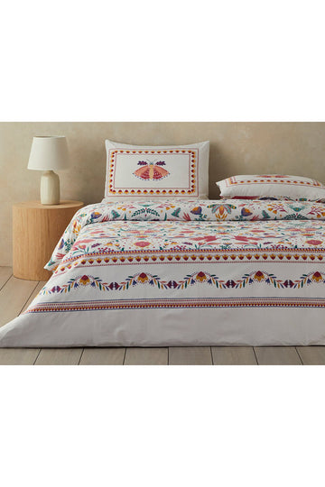 Folk Dream Double Size Duvet Cover Set Pink