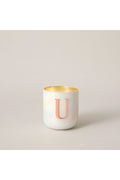 Scented Candle with Metal Letters White