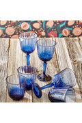 Colore Cutting Glass-Glasses Set of 12 Blue