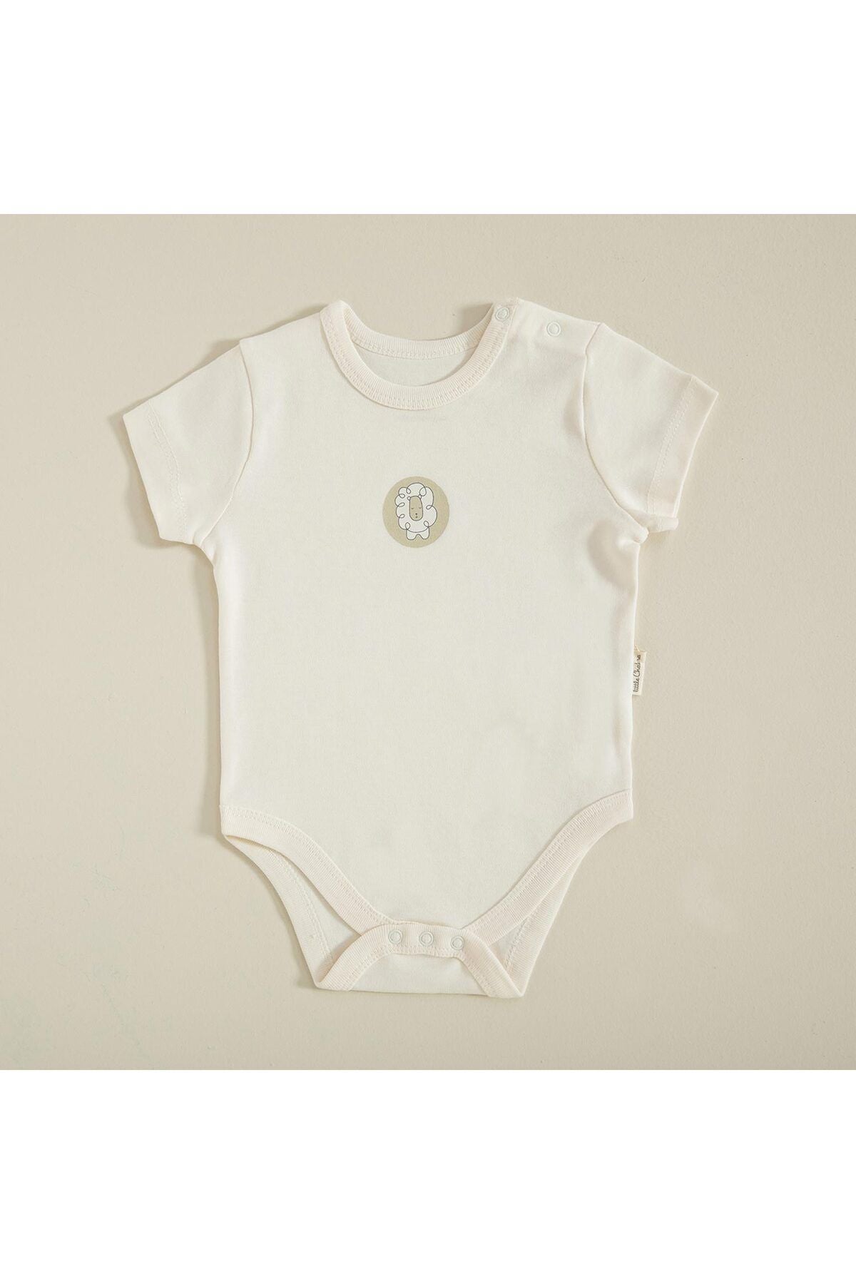 Organic Short Sleeve Bodysuit Ecru