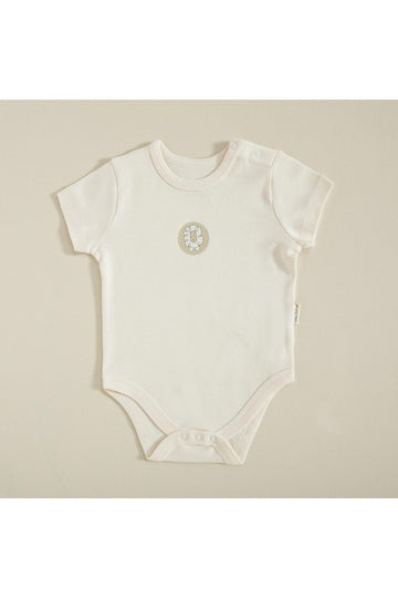 Organic Short Sleeve Bodysuit Ecru