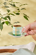 Kiva Green Coffee Cup Set for 2 Persons 80 ml