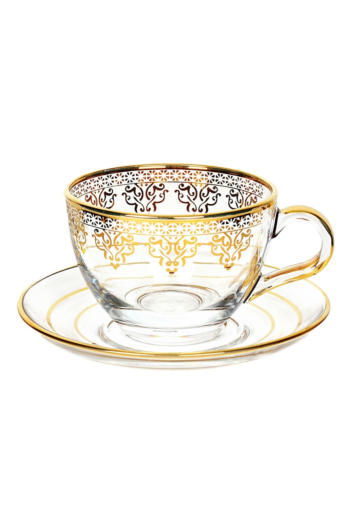 Paşabahçe - , Gold Gilded Tea And Coffee Cup For 1 Person, 12K Gold