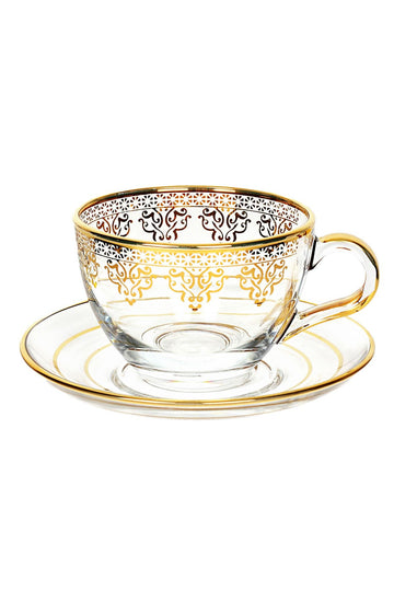 Paşabahçe - , Gold Gilded Tea And Coffee Cup For 1 Person, 12K Gold