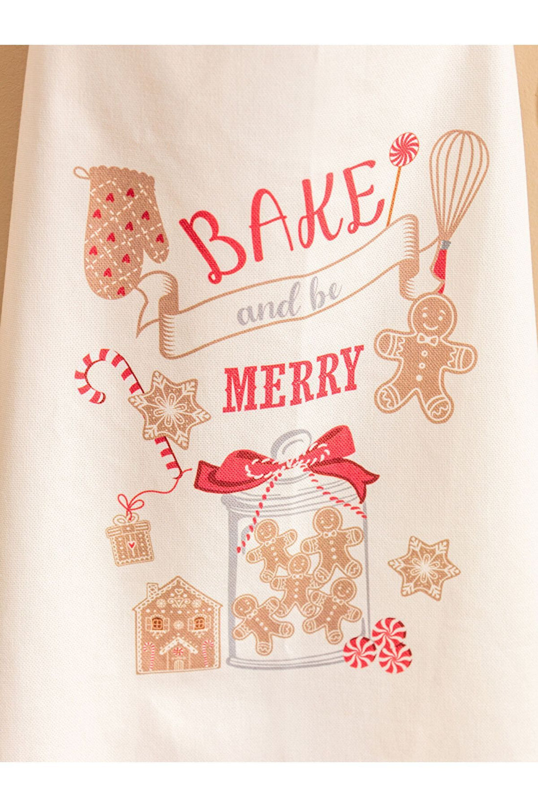 Light Beige Printed Kitchen Apron