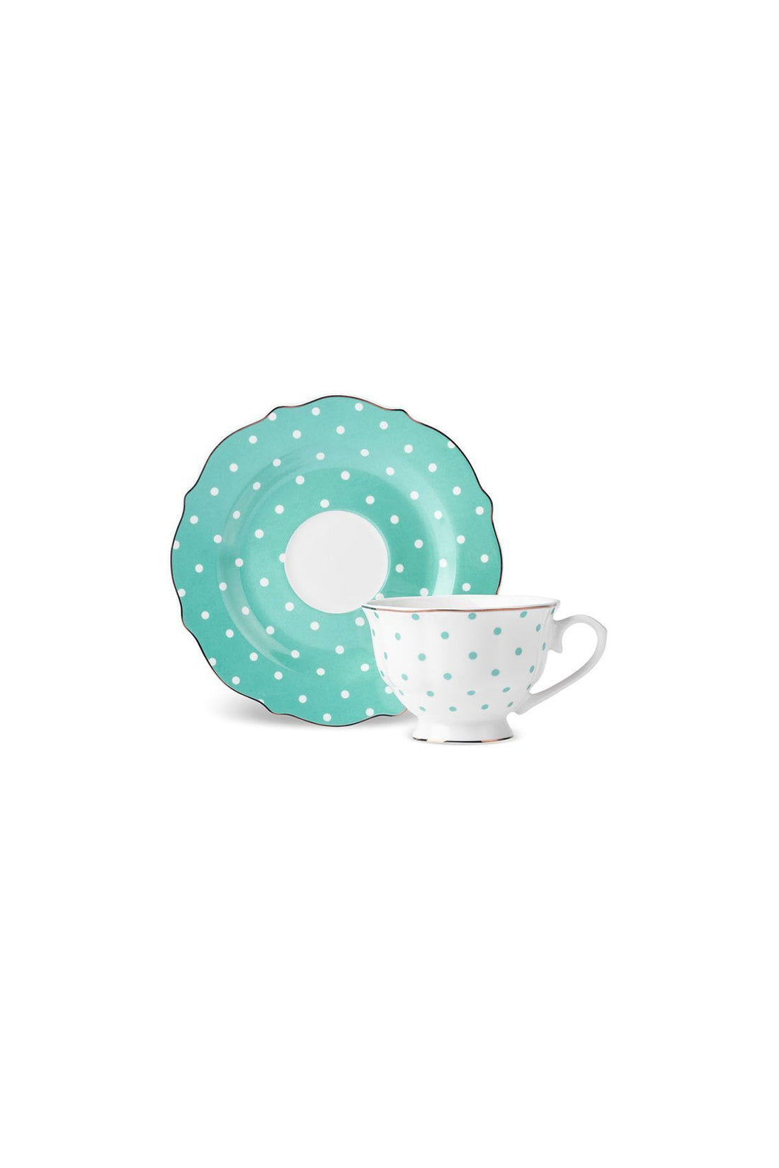 New Romantic Polka Dot Tea Cup 220 ml Green