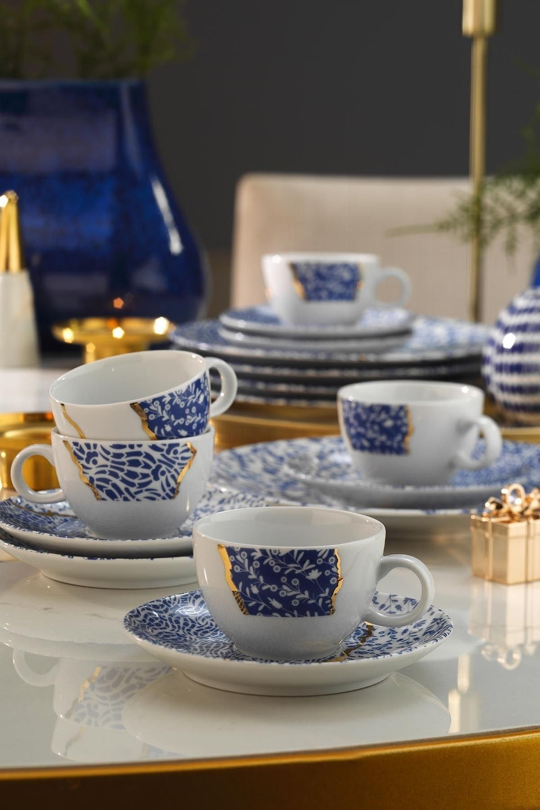 Zeugma Kintsugi 12 Piece 6 Person Coffee Set