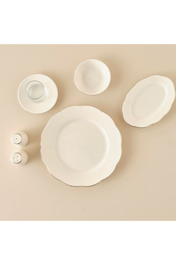 Clover Porcelain 26 Pieces 6 Seater Breakfast Set Silver