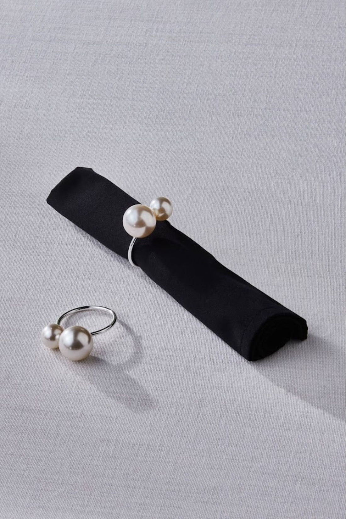 Karaca Pearl 2-Piece Napkin Ring Silver