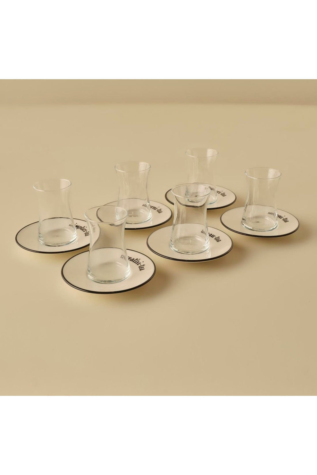 Tea Talk Set of 6 Tea Cups Black (170 cc)