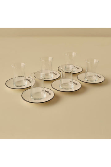 Tea Talk Set of 6 Tea Cups Black (170 cc)