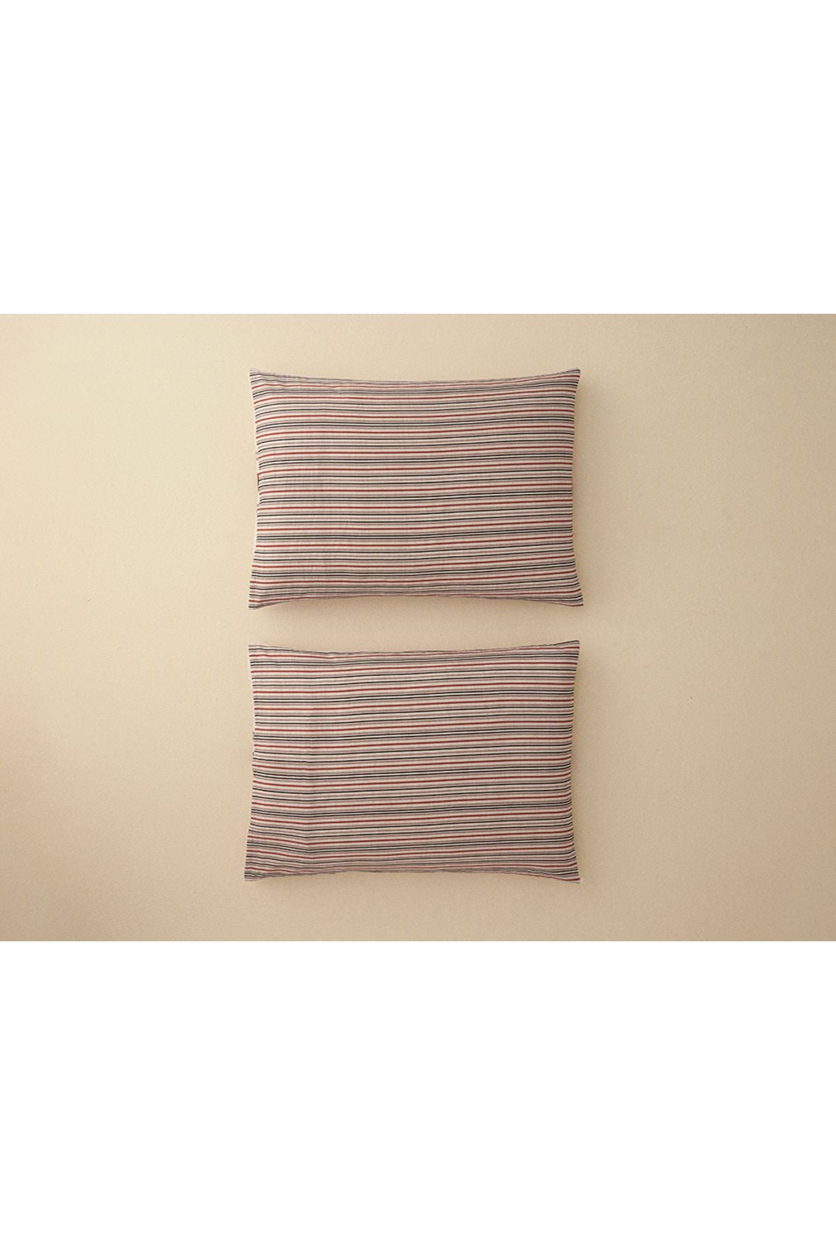 Timeline Digital Printed Soft Cotton 2 Piece Pillow Cover 50x70 Cm Terracotta