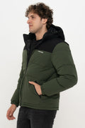 Men's Cappuccino Zipper Puffer Coat - Otto