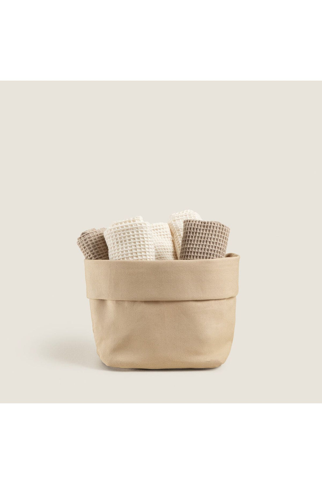 Grid Natural 6 Pcs Hand Towel Set Natural